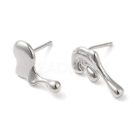 Rack Plating Brass Melting Twist Asymmetrical Earrings EJEW-D059-18P-1