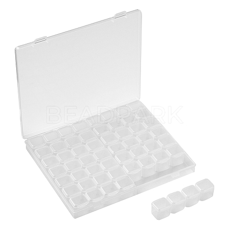 1Pc Transparent Plastic 56 Grids Bead Containers CON-YW0001-86-1