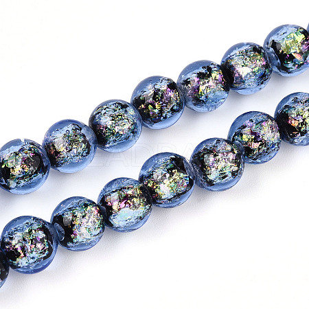 Handmade Foil Glass Beads Strands FOIL-N029-05B-1