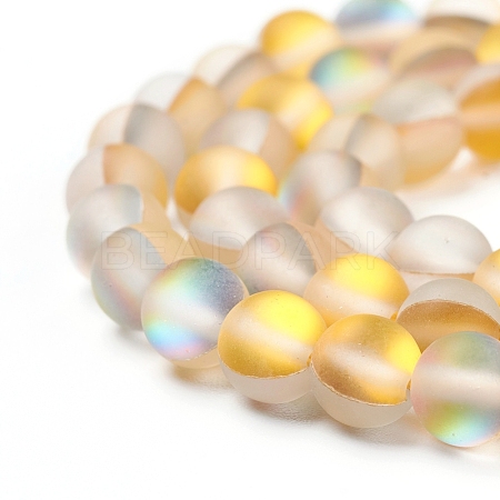 Synthetic Moonstone Beads Strands G-R375-6mm-A15-1