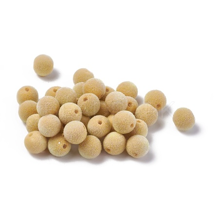 Flocky Acrylic Beads X-OACR-L011-C-18-1