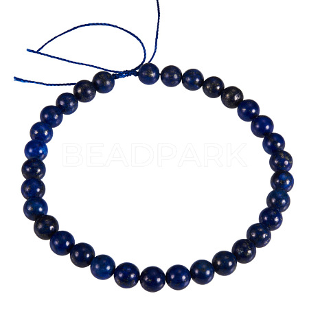 Dyed Natural Lapis Lazuli Round Bead Strands G-PH0005-6mm-01-1