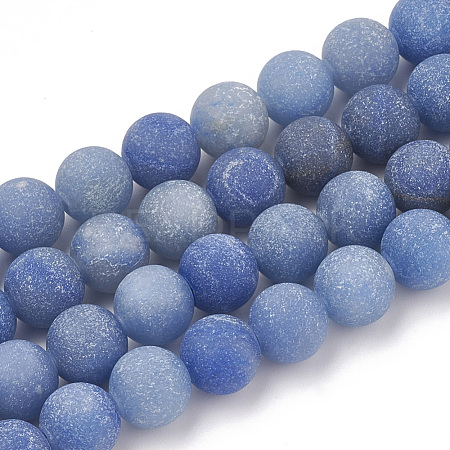 Dyed & Heated Natural Blue Aventurine Beads Strands G-T106-209-1