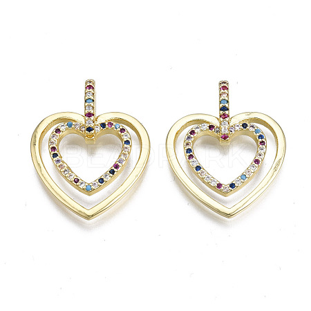 Brass Micro Pave Cubic Zirconia Pendants ZIRC-N039-159-NF-1