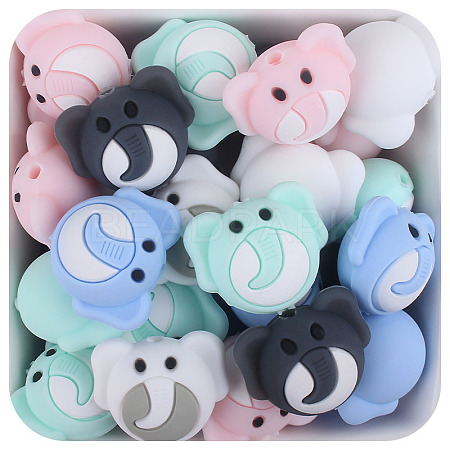 10Pcs 5 Styles Elephant Silicone Beads JX698A-1