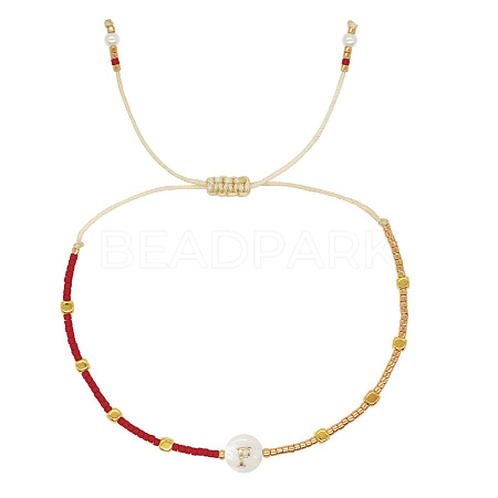 Glass Seed Beads Braided Bead Bracelets TY7987-6-1