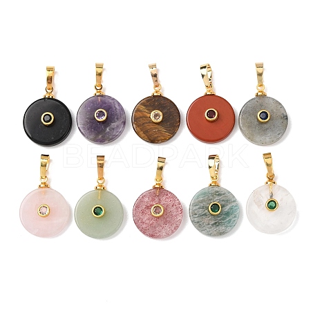 Natural Mixed Stone Pendants G-P628-03G-M-1