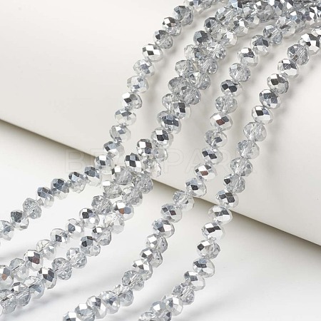 Electroplate Transparent Glass Beads Strands EGLA-A034-T6mm-M16-1
