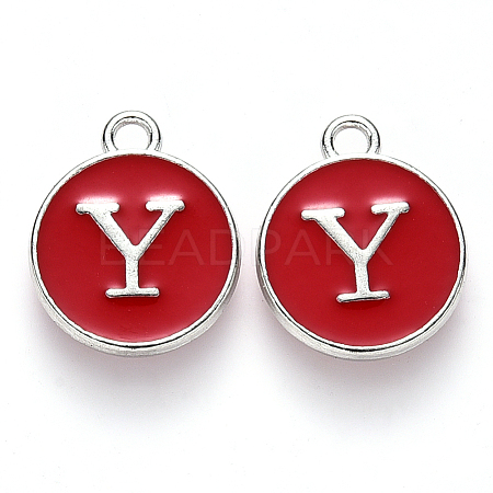 Platinum Plated Alloy Enamel Charms LS-ENAM-S118-03Y-P-1