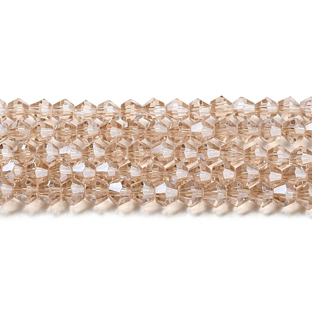 Transparent Electroplate Glass Beads Strands GLAA-F029-3mm-C12-1