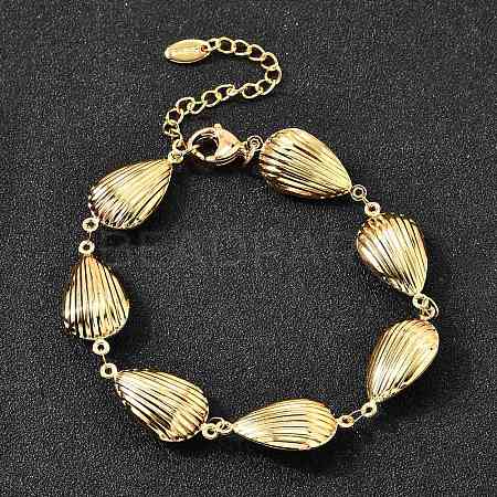 304 Stainless Steel Link Bracelets for Women BJEW-P354-04A-G-1