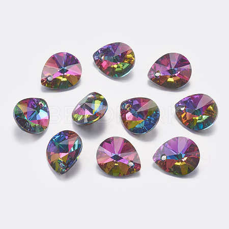 Faceted K9 Glass Rhinestone Charms RGLA-F053-C-001VO-1