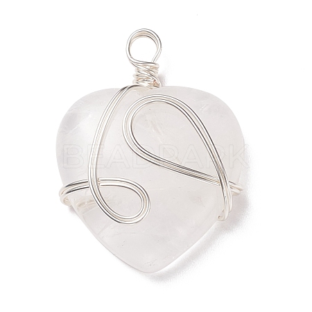 Natural Quartz Crystal Pendants PALLOY-JF01663-06-1