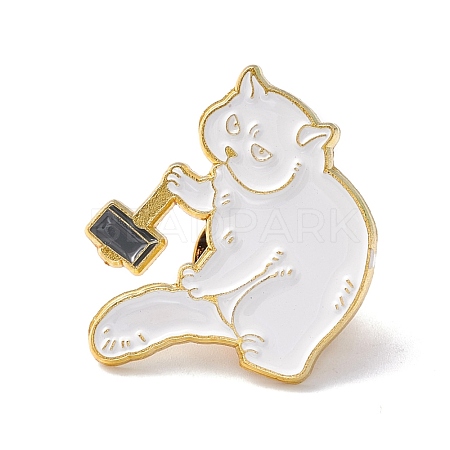 Cat with Hammer Enamel Pin FIND-K005-11LG-1