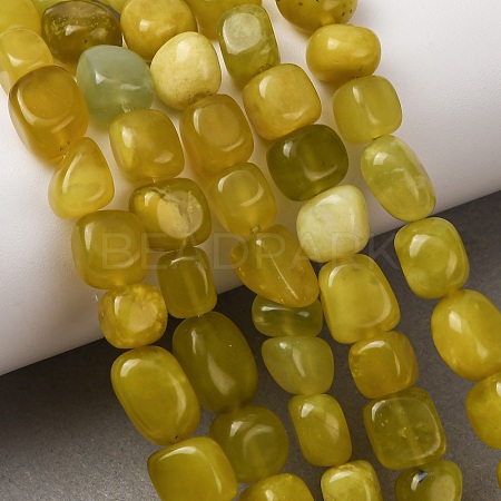 Natural Korea Olive Jade Nuggets Beads Strands G-T150-A02-04-1