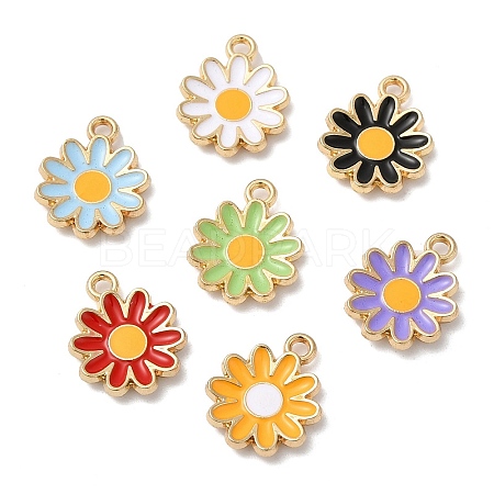 Eco-friendly Alloy Enamel Charms X-PALLOY-M212-09G-1