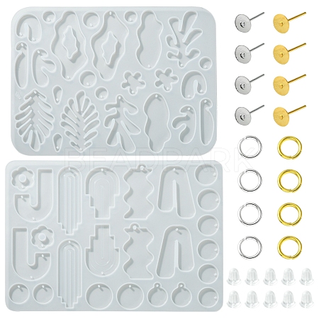 2Pcs 2 StyleLeaf & Tree Pendant Silicone Molds DIY-FS0005-05-1