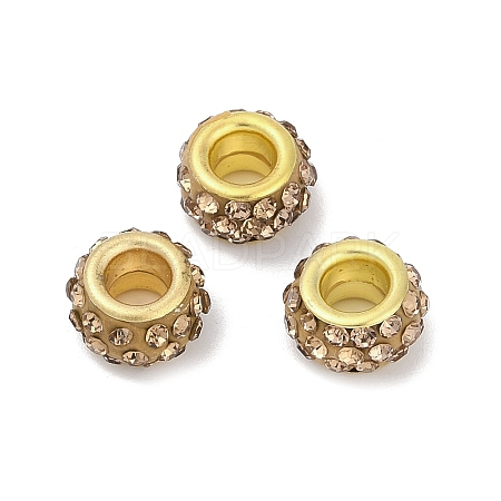 Alloy Rhinestone Clay Pave Beads ALRI-D300-04G-07-1