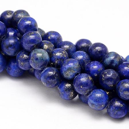 Natural Lapis Lazuli Round Beads Strands G-I181-10-4mm-1