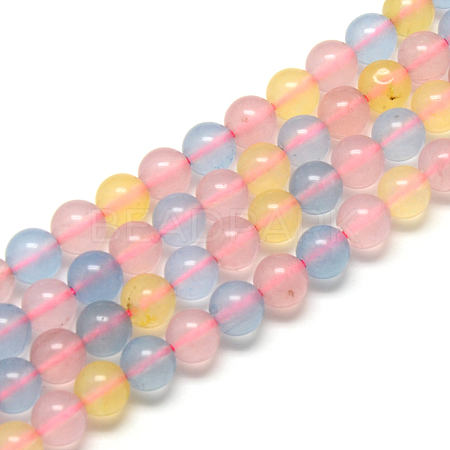 Natural Chalcedony Bead Strands G-R342-8mm-20-1