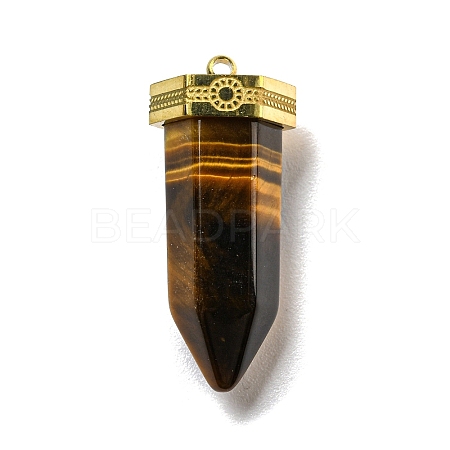 Natural Tiger Eye Pointed Pendants STAS-K273-03G-02-1