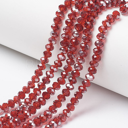 Electroplate Transparent Glass Beads Strands EGLA-A034-T2mm-E18-1