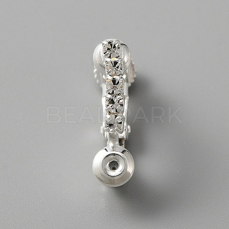 Brass with Crystal Rhinestone Clip-on Earring Findings FIND-WH0127-03S-1