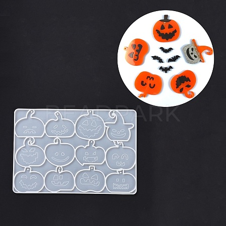 DIY Pumpkin Jack-O'-Lantern Pendants Silicone Molds DIY-D060-04-1