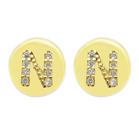 Brass Micro Pave Clear Cubic Zirconia Beads KK-T030-LA843-NX3-1