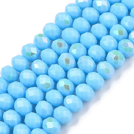 Electroplate Opaque Solid Color Glass Beads Strands LS-EGLA-A044-P4mm-L08-1