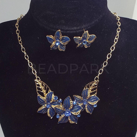 Alloy Rhinestone & Enamel Earrings & Necklaces Sets FS-WG43F39-01-1
