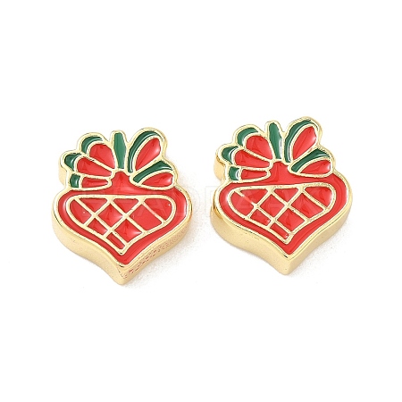 Christmas Brass Enamel Beads KK-I474-G26-1