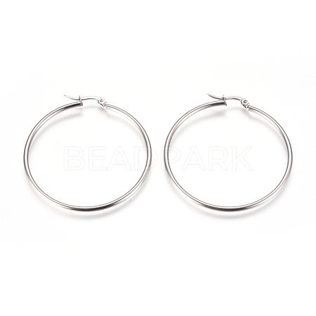 201 Stainless Steel Big Hoop Earrings X-EJEW-F237-02C-P-1
