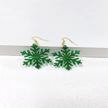 Snowflake Acrylic Glitter Powder Dangle Earrings FS-WGC8E2D-02-1
