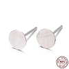 925 Sterling Silver Flat Pad  Stud Earring Findings STER-K167-045E-S-9