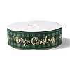 1 Roll Merry Christmas Printed Polyester Grosgrain Ribbons OCOR-YW0001-05A-2