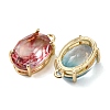 Brass Glass Charms KK-Z141-08G-2