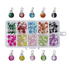 Baking Painted Crackle Glass Pendant CCG-YW0001-01-1