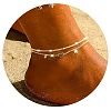 Heart Alloy Cubic Zirconia Double Layer Anklets WG95339-01-1
