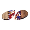 Transparent Resin & Walnut Wood Big Pendants RESI-T058-05H-3
