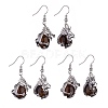 Natural Tiger Eye Dragon Dangle Earrings EJEW-A092-06P-02-3