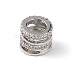 Rack Plating Brass Micro Pave Clear Cubic Zirconia Beads KK-C019-27P-1