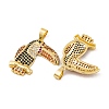 Brass Micro Pave Cubic Zirconia Pendants KK-E108-35G-2