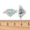 Rack Plating Brass Micro Pave Cubic Zirconia & Shell & Enamel Box Clasps KK-S373-05P-3