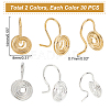 DICOSMETIC 60Pcs 2 Colors Brass Spiral Clip-on Earrings for Women FIND-DC0001-85-2