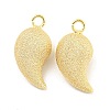 Brass Textured Pendants KK-P258-06G-1