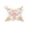 Glass Seed Beaded Star Pendants PALLOY-MZ01165-01-3