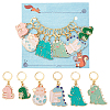 12Pcs 6 Style Dinosaur Alloy Enamel Pendant Locking Stitch Markers HJEW-AB00666-1