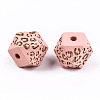Painted Natural Wood Beads WOOD-T021-51C-11-2