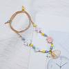 Ceramics Starfish Fish & Resin Shell Shape Pendant Adjustable Cotton Cord Necklaces for Women NJEW-Z100-01A-G-1
